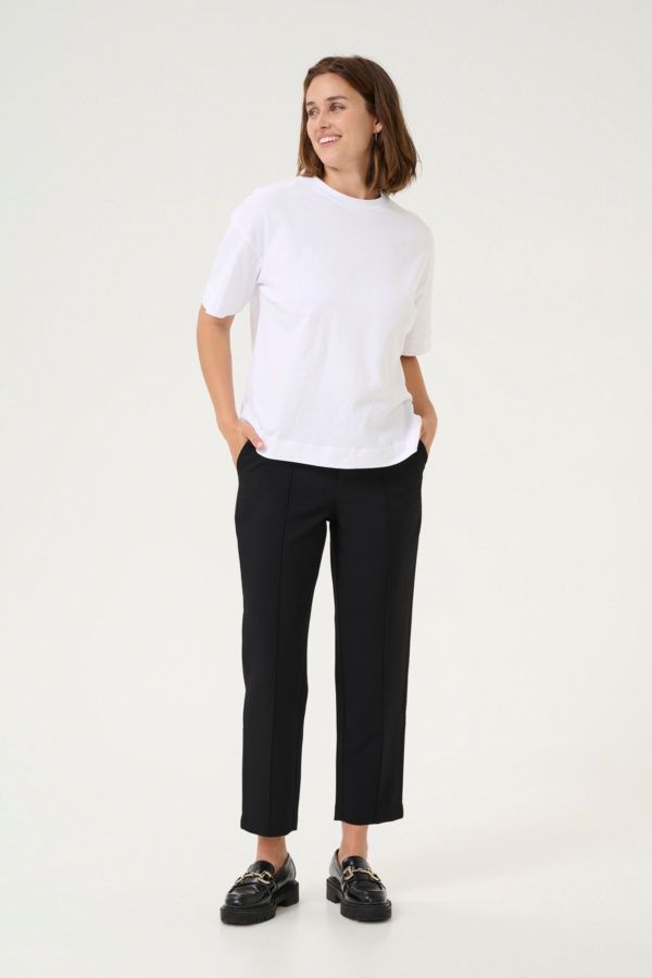 Kaffe Pantalon noir jambes effilées taille élastique 10509772