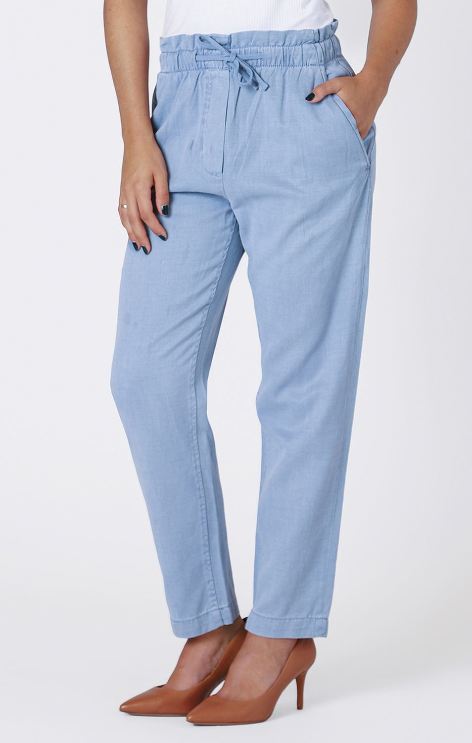 Room 34 Pantalon denim tencel light blue 2522766
