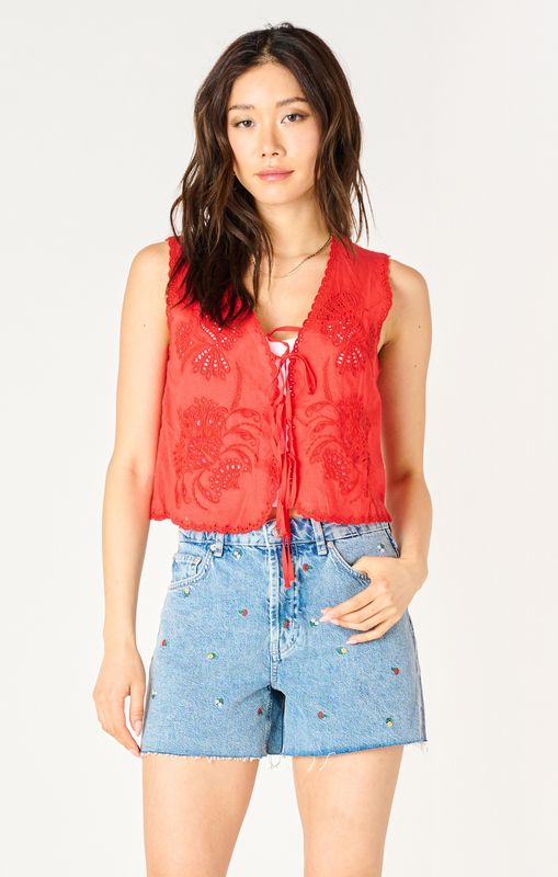 Dex Gilet broderie rouge 2523505