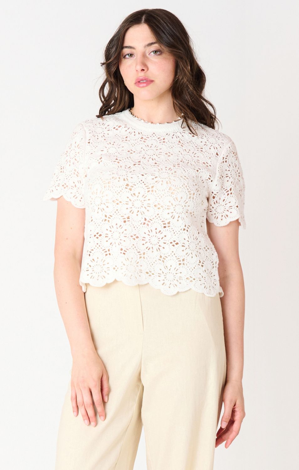 Black Tape Haut crochet beige 2527023