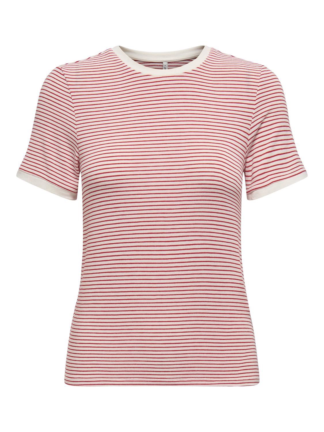 Only T-Shirt rayures rouges 15315406