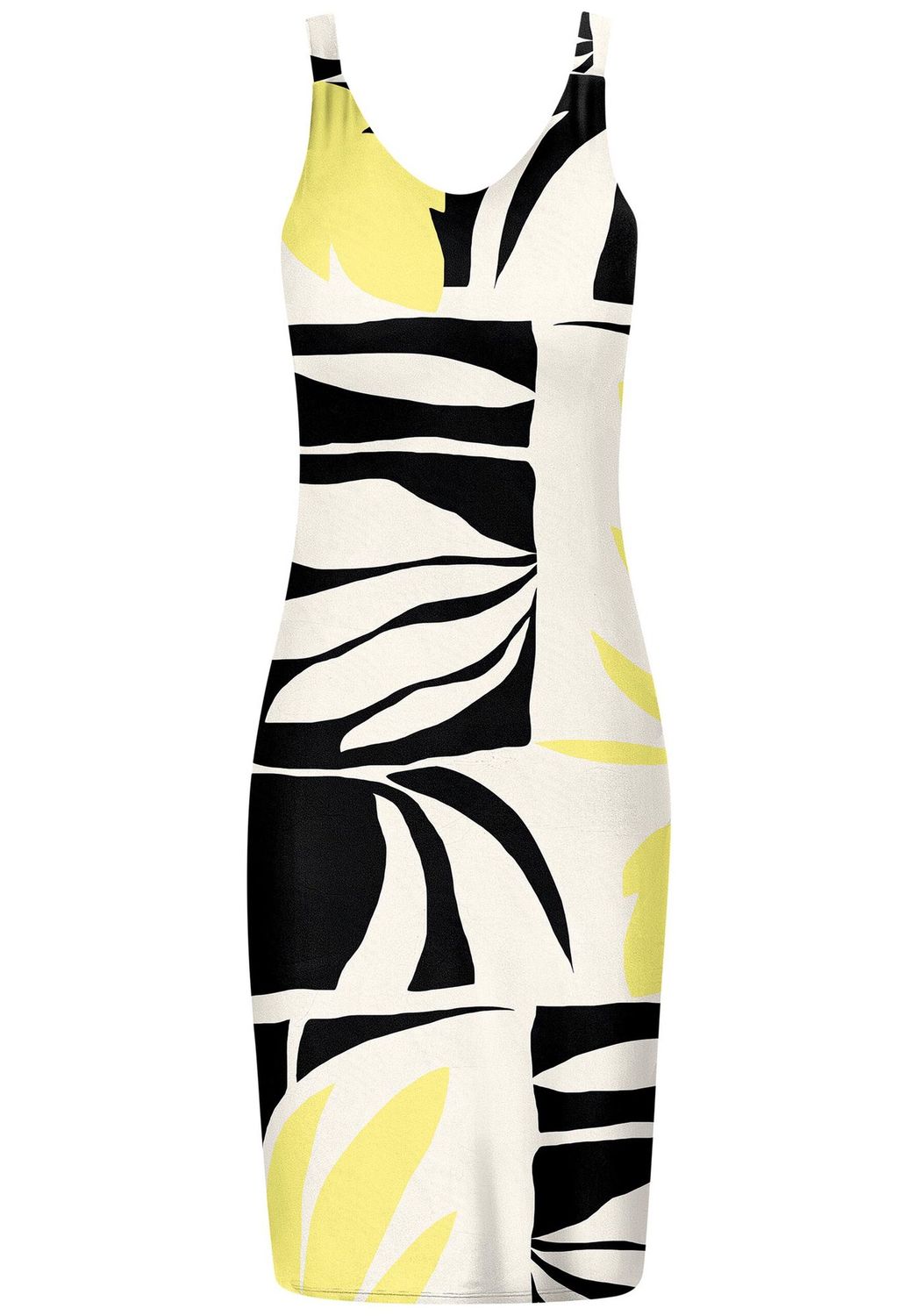 Lezalez Robe midi motif vert/noir 6881L