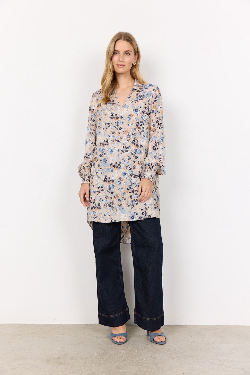Soya Concept Robe/Tunique manches longues motif floral 41081
