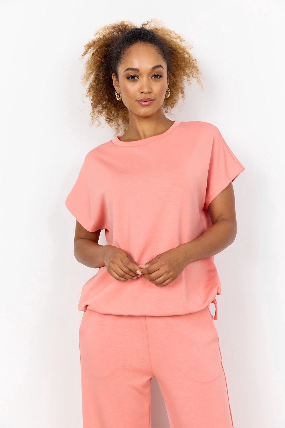 Soya Concept Chandail manches courtes modal Peach Pink 26475