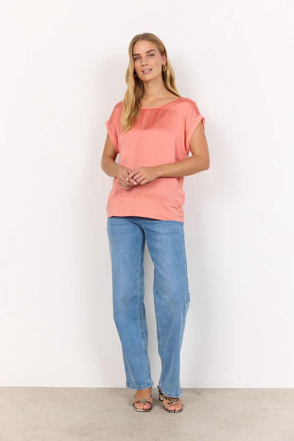 Soya Concept T-Shirt satiné corail 29026