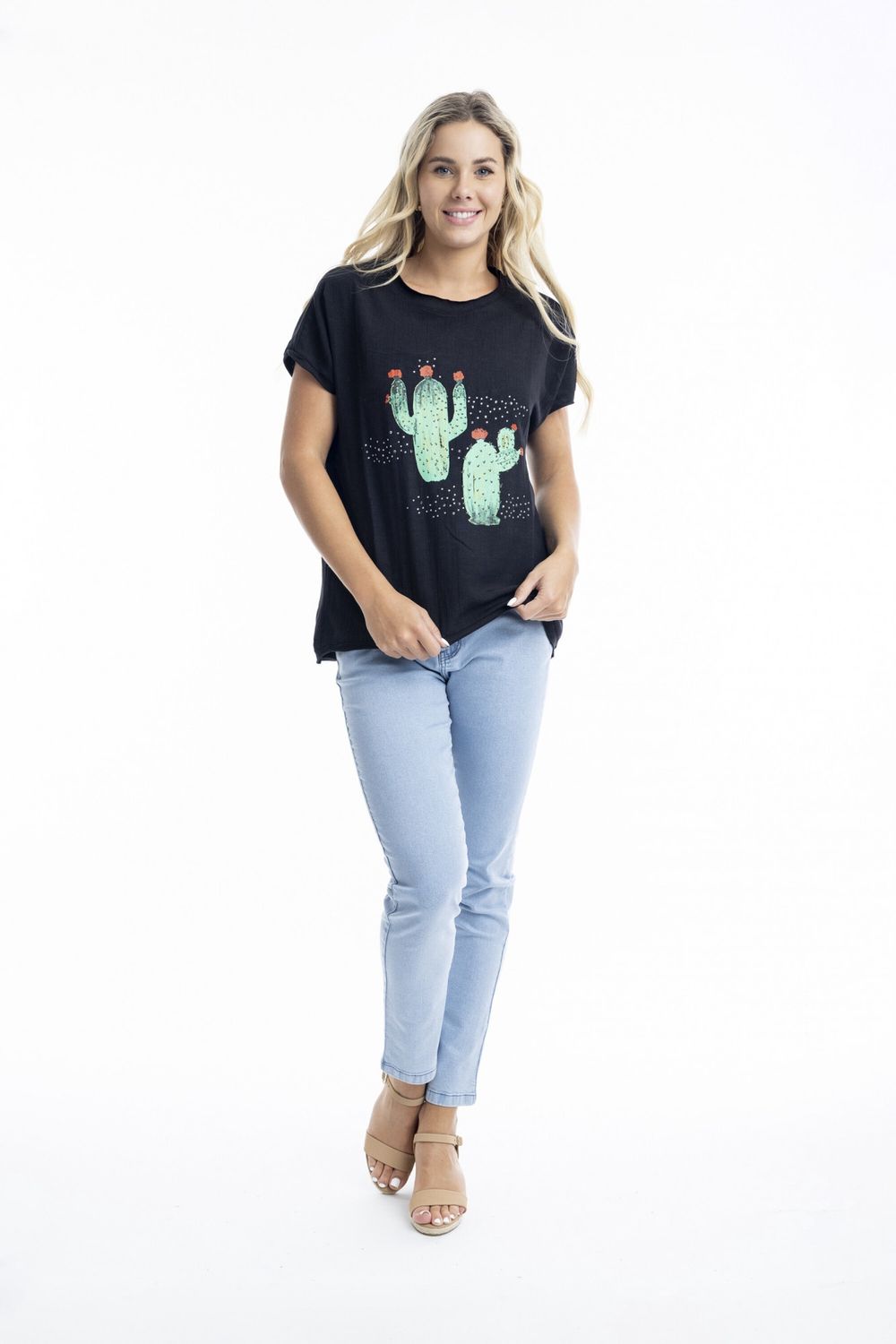 Orientique T-Shirt noir Cactus 1281
