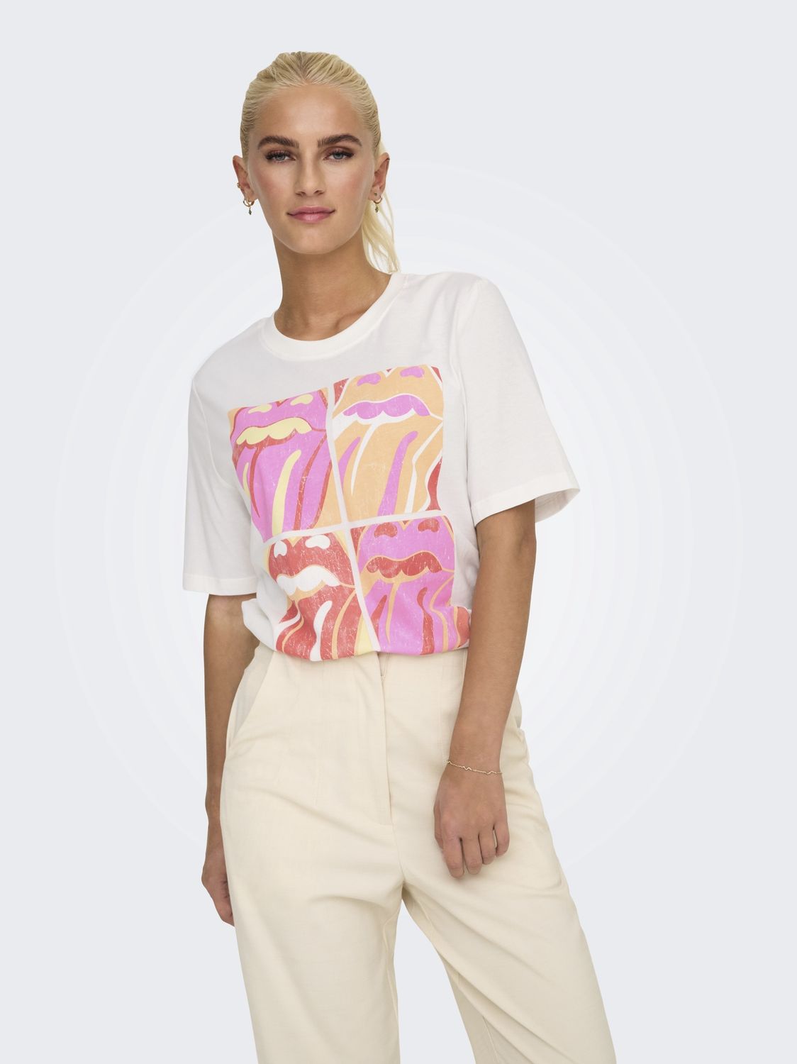 Only T-Shirt motif Rolling Stones rose/peche 15345922