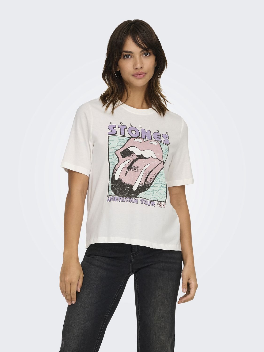 Only T-Shirt motif Rolling Stones mauve/bleu 15345922