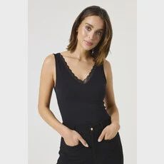 Garcia Camisole noire dentelle avant B50020