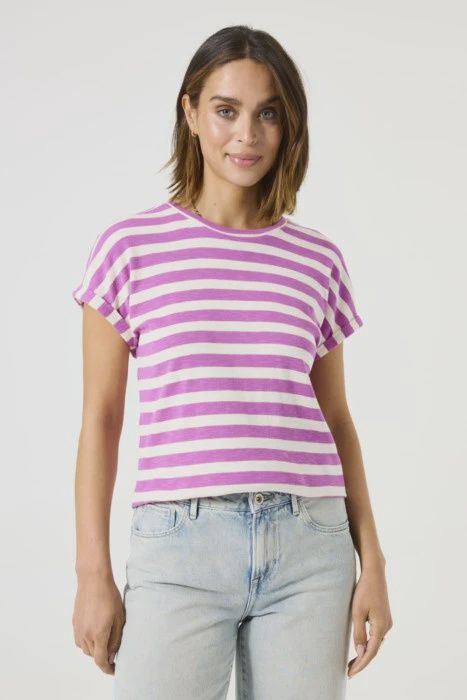 Garcia T-Shirt rayures mauve C50210