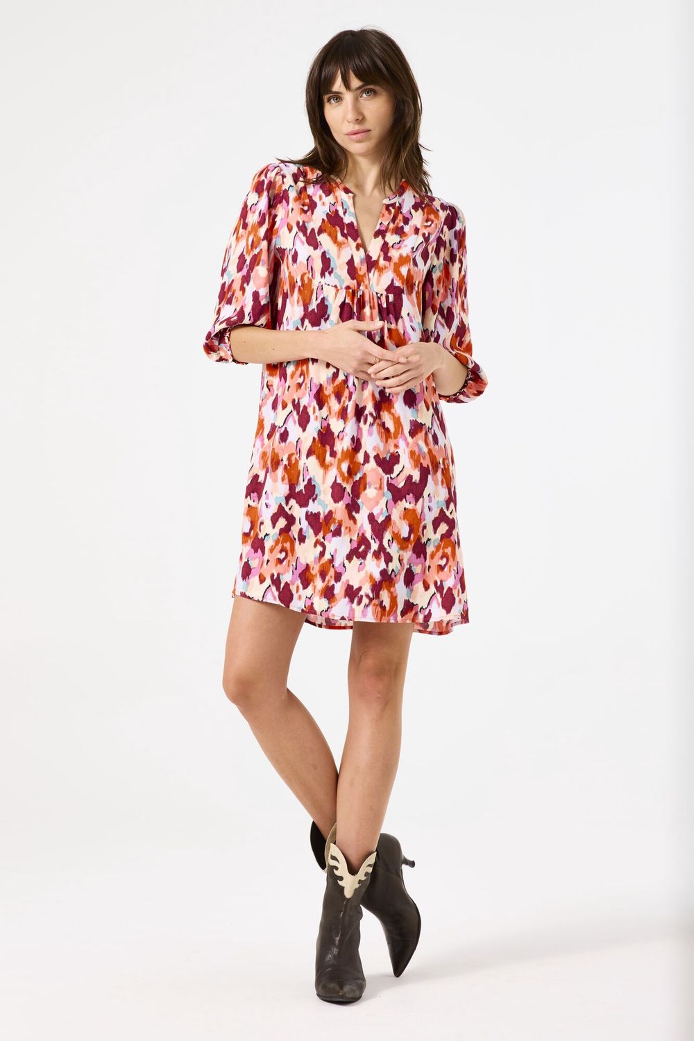 Garcia Robe motif floral Tangerine Red C50280