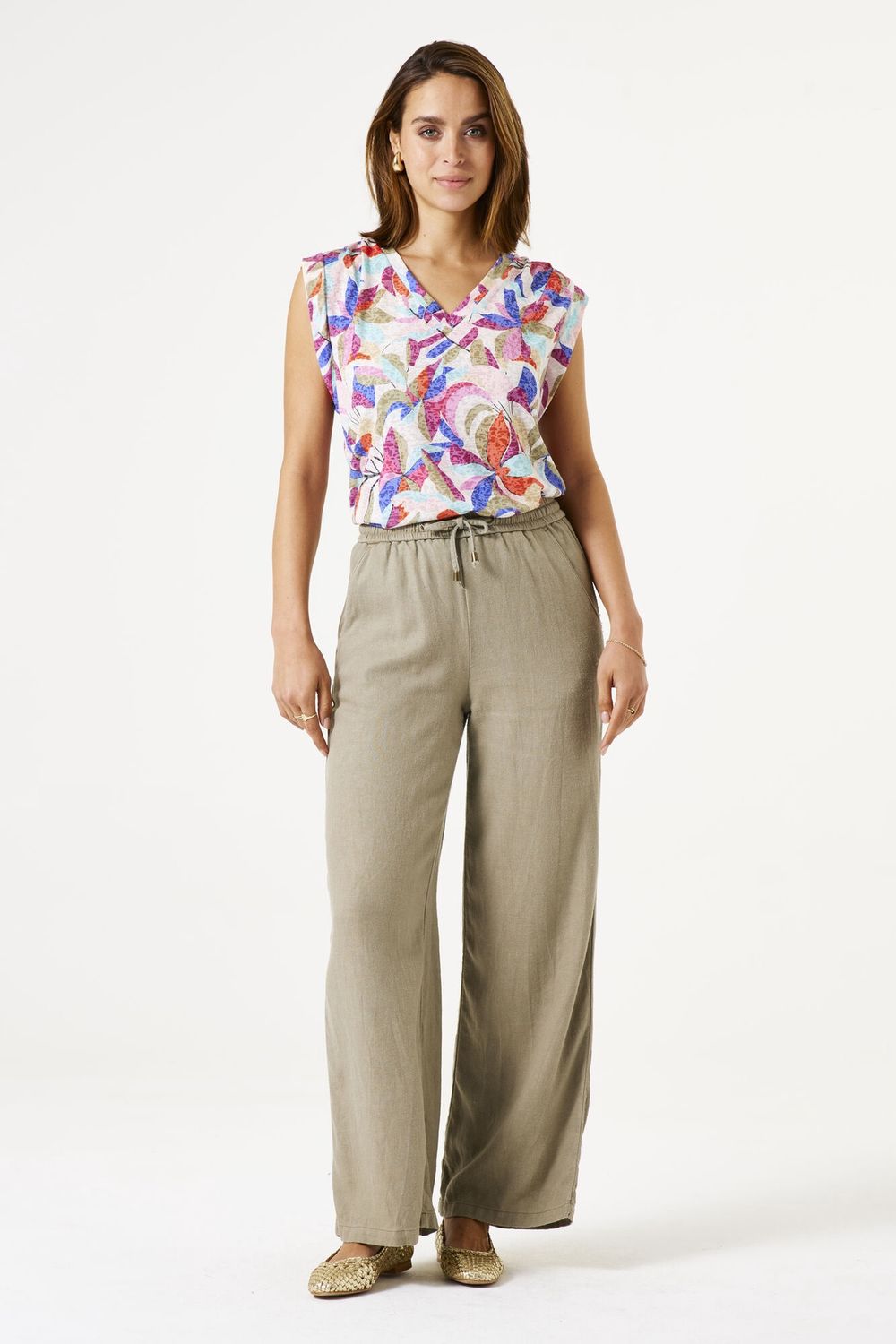 Garcia Pantalon taille élastique Summer Olive D50111