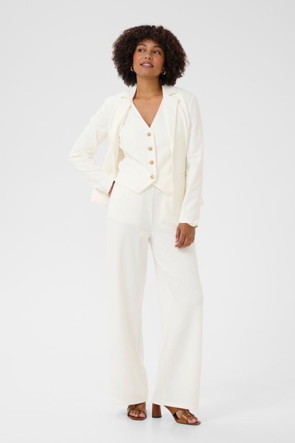 Cream Pantalon jambes larges blanc guimauve 10612047