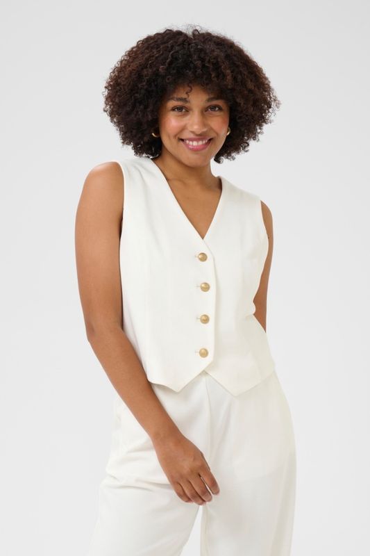 Cream Gilet sans manches boutons dorés blanc guimauve 10613300