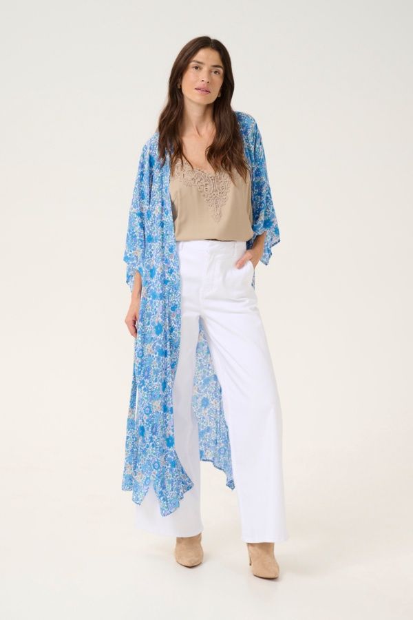 Cream Kimono Small Flowers blue 10613497