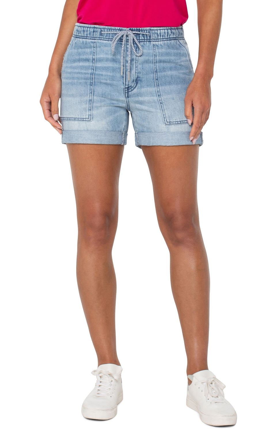 Liverpool Short jeans taille élastique avec cordon LM9335RD