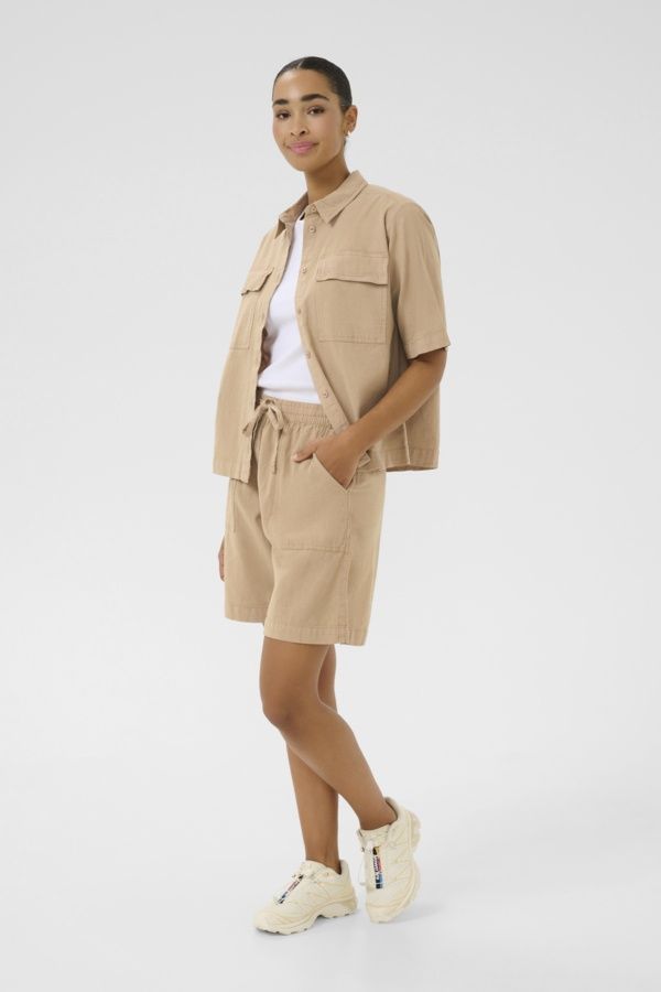 Kaffe Short bermuda taille élastique Classic Sand 10509502