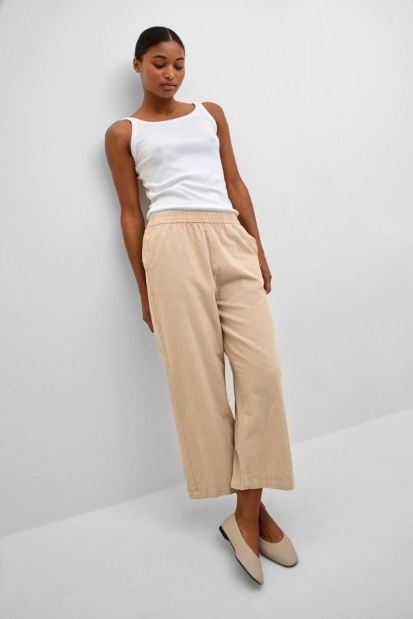 Kaffe Pantalon taille élastique Classic Sand 10507418