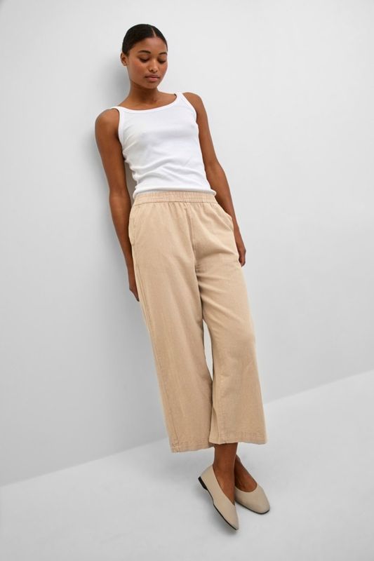 Kaffe Pantalon taille élastique Classic Sand 10507418