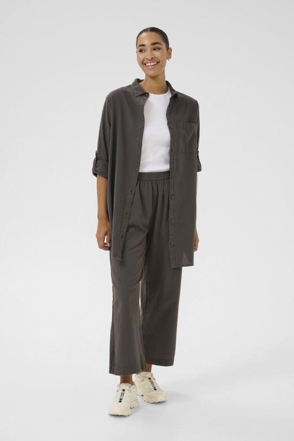 Kaffe Pantalon taille élastique Black Oyster 10507418
