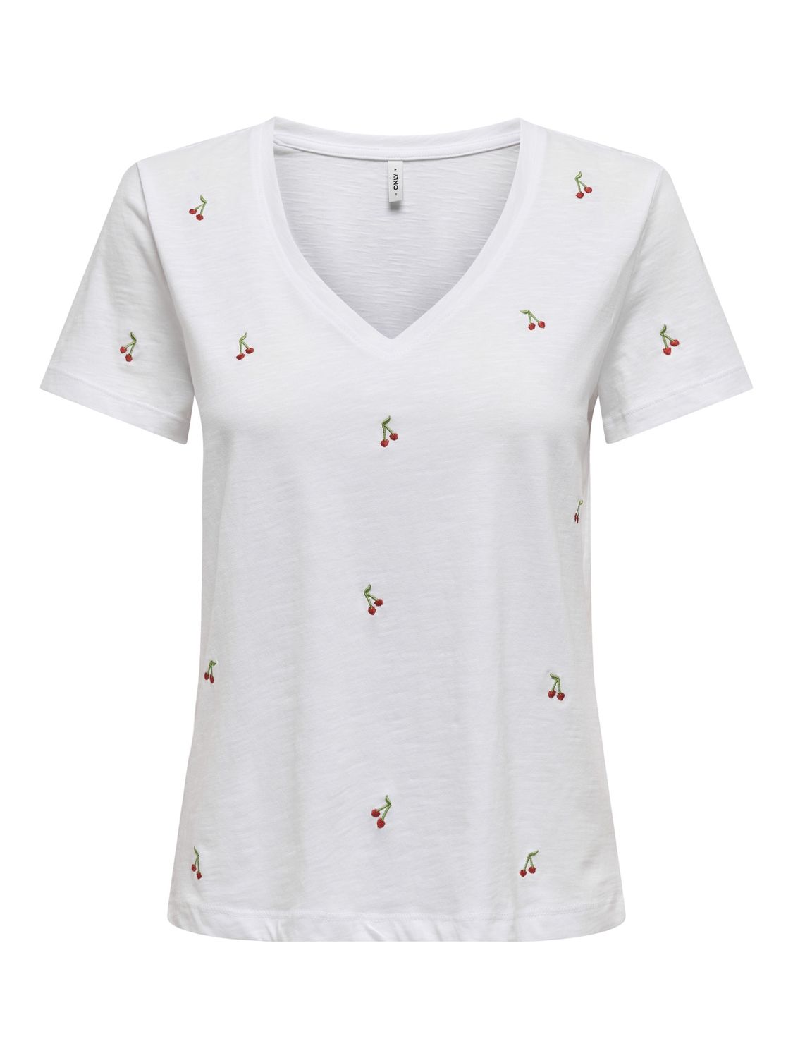 Only T-Shirt col V Cherries 15288478