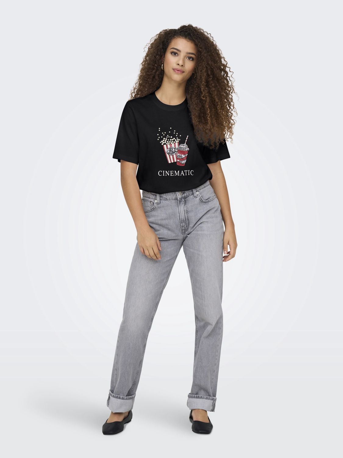 Only T-Shirt noir Popcorn 15343431