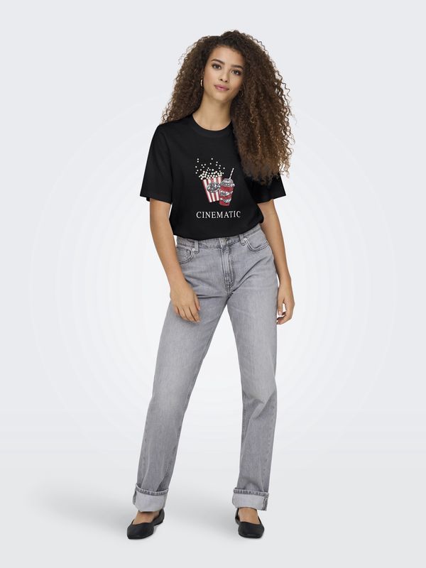 Only T-Shirt noir Popcorn 15343431