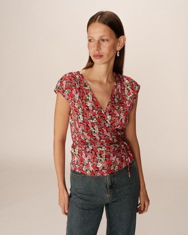 Grace&amp;Mila Haut rouge Penny motif floral 13160