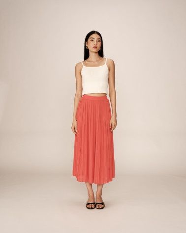 Grace&amp;Mila Jupe corail Plissé taille élastique 13110