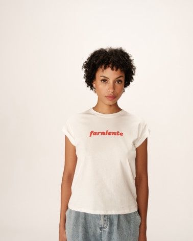 Grace&amp;Mila T-Shirt offwhite Pomelo écritures orangées 13150