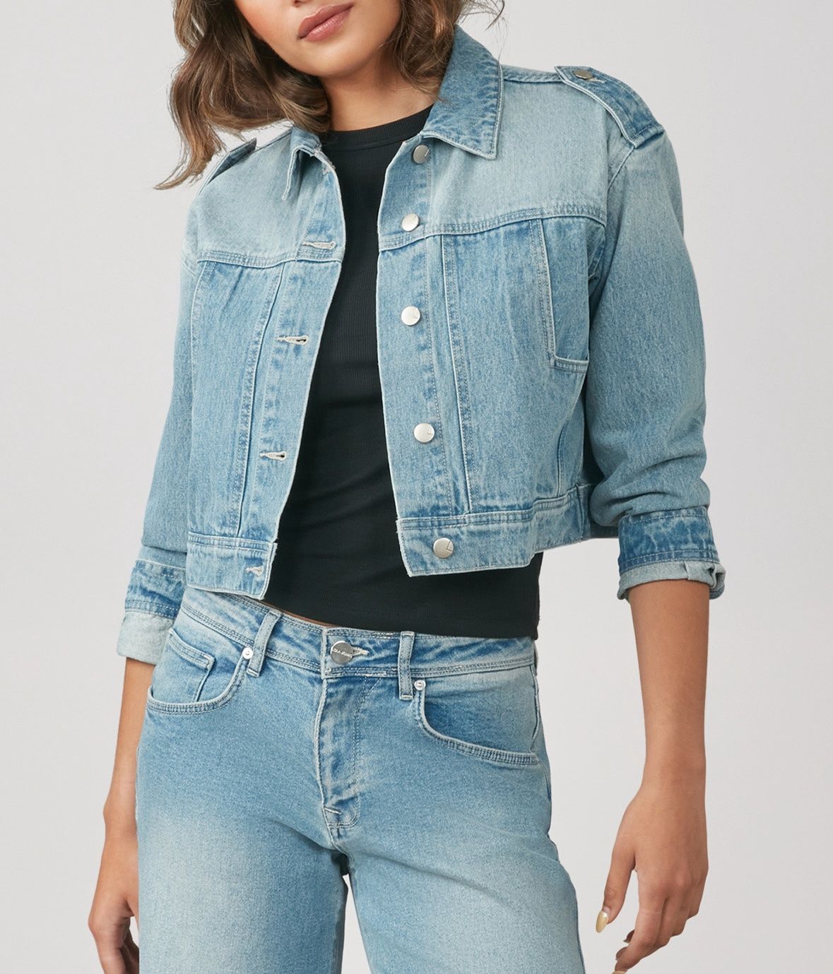 Lola Jeans Veste courte denim bleu moyen Cielo-Cloud