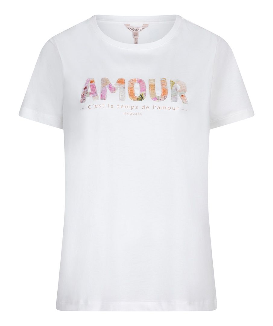 Esqualo T-Shirt AMOUR patch print floral rose SP2505021