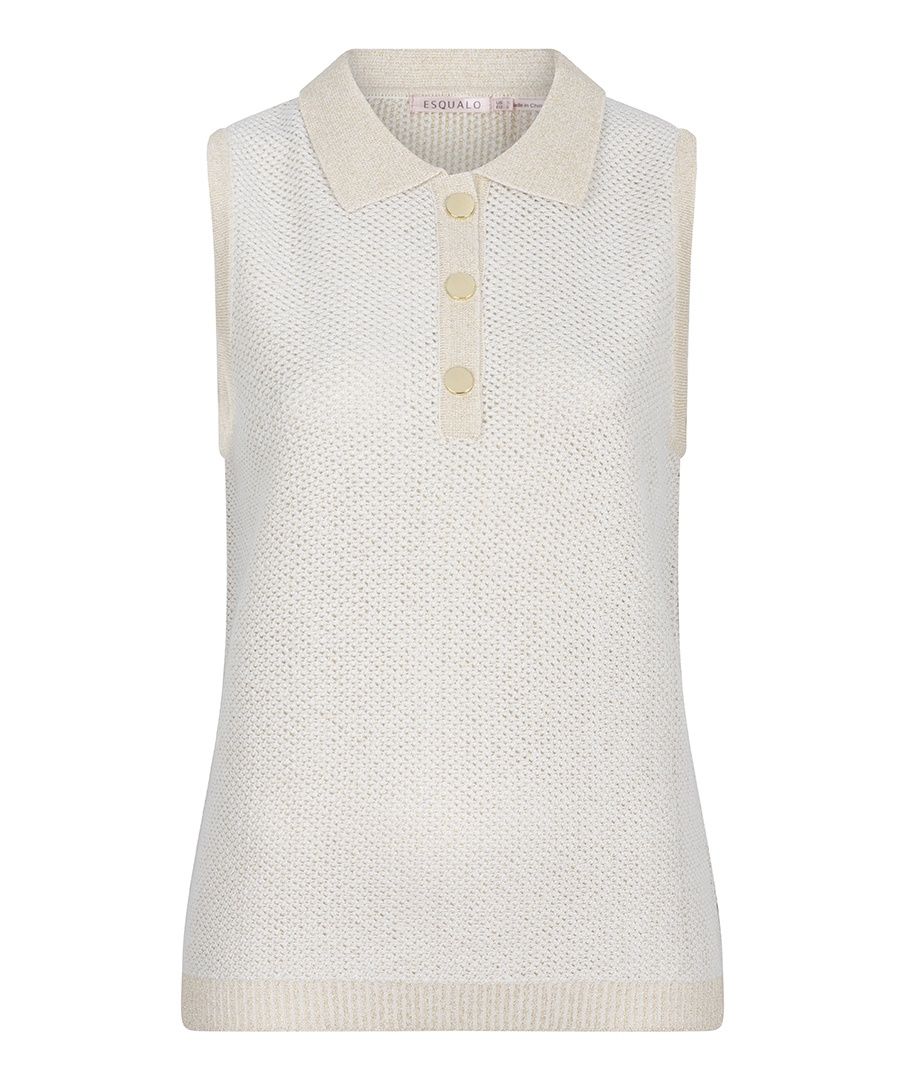 Esqualo Haut polo sans manches beige mélange SP2527003
