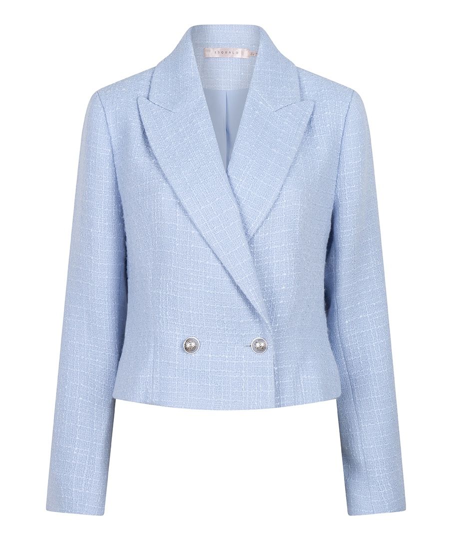 Esqualo Blazer tweed double breast bleu pâle SP2519012