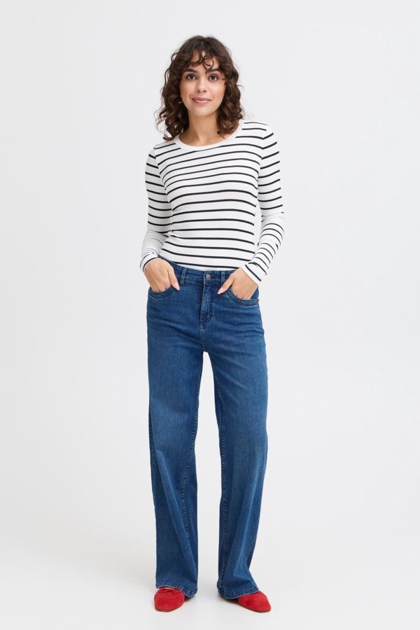 Fransa Jeans Wide leg bleu moyen 20615215