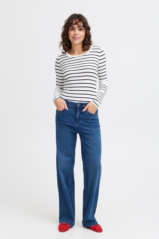 Fransa Jeans Wide leg bleu moyen 20615215