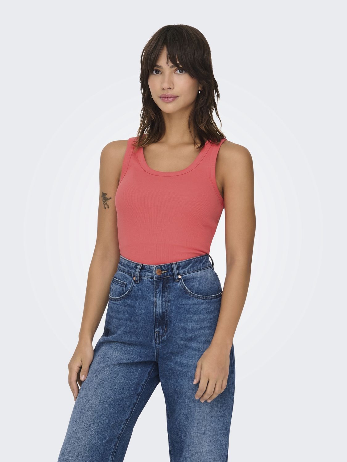 Only Camisole courte corail bretelles larges 15315571