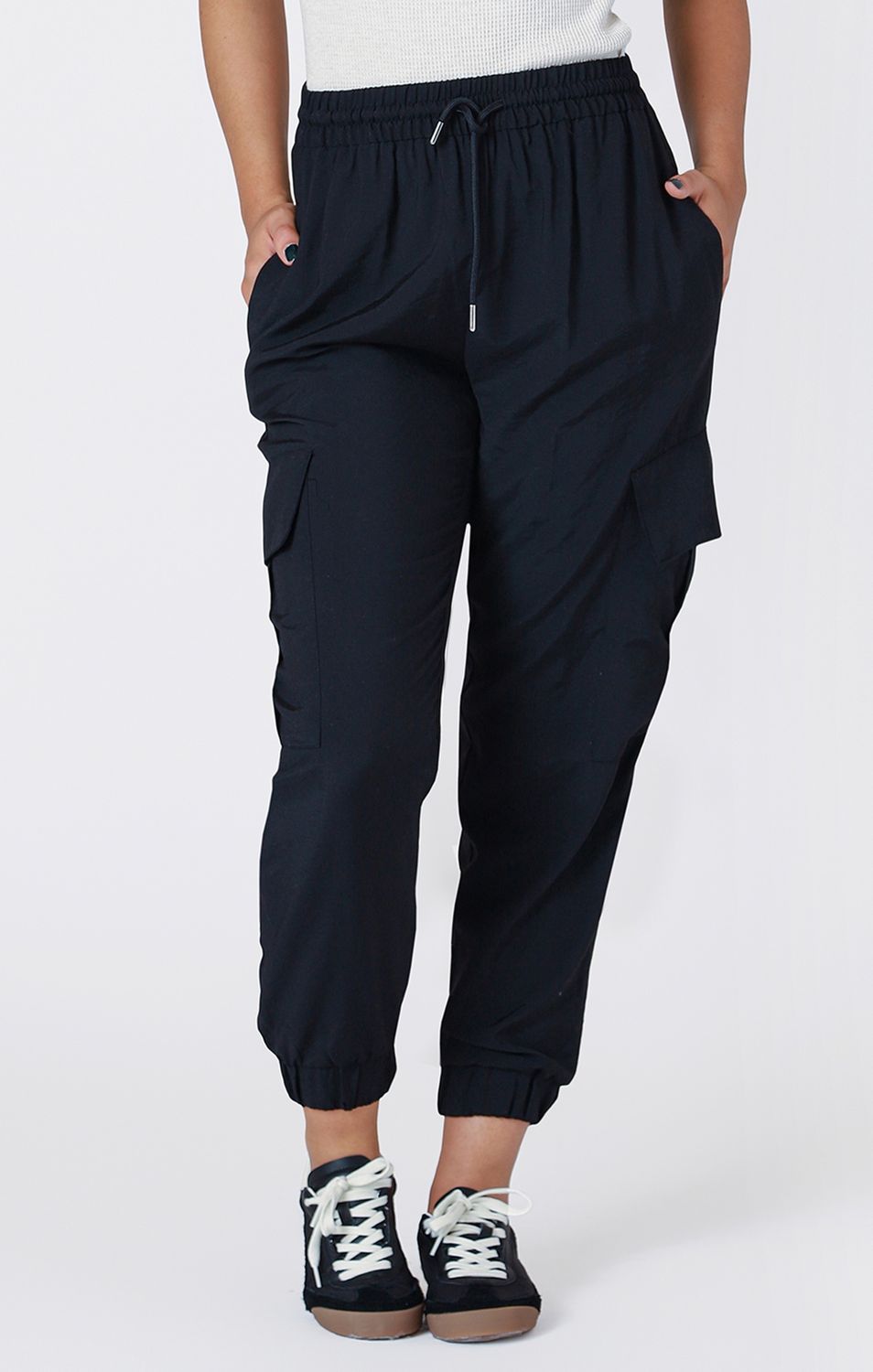 Room 34 Pantalon noir cargo taille élastique 2522765