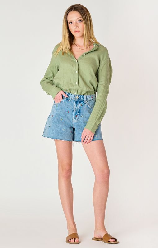 Dex Short jeans broderie fleurs 2525257