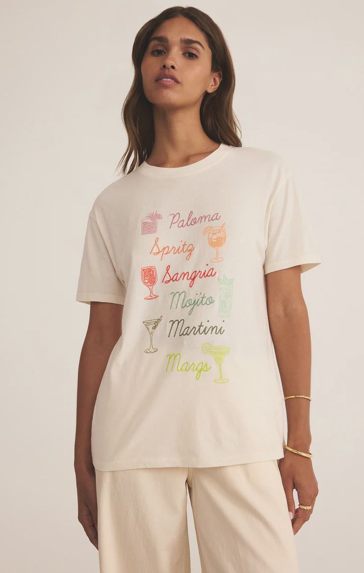 ZSupply T-Shirt coupe boyfriend Cocktails offwhite GT252806