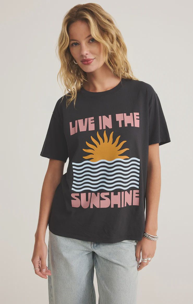 ZSupply T-Shirt coupe ample black sand LIVE IN THE SUNSHINE GT252832