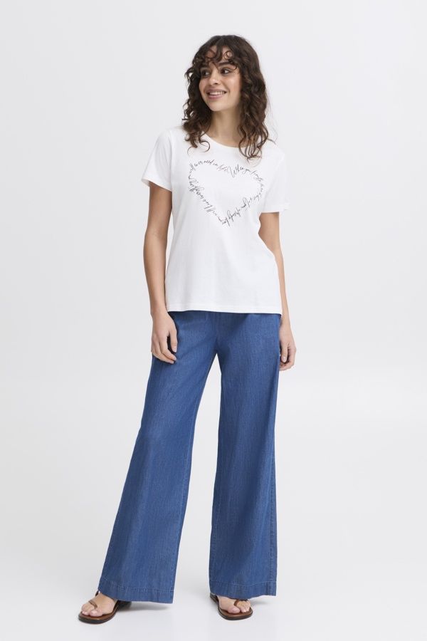 Fransa T-Shirt blanc écritures forme coeur 20615482