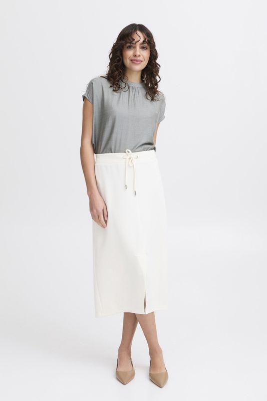 Fransa Jupe crème taille élastique modal 20615495