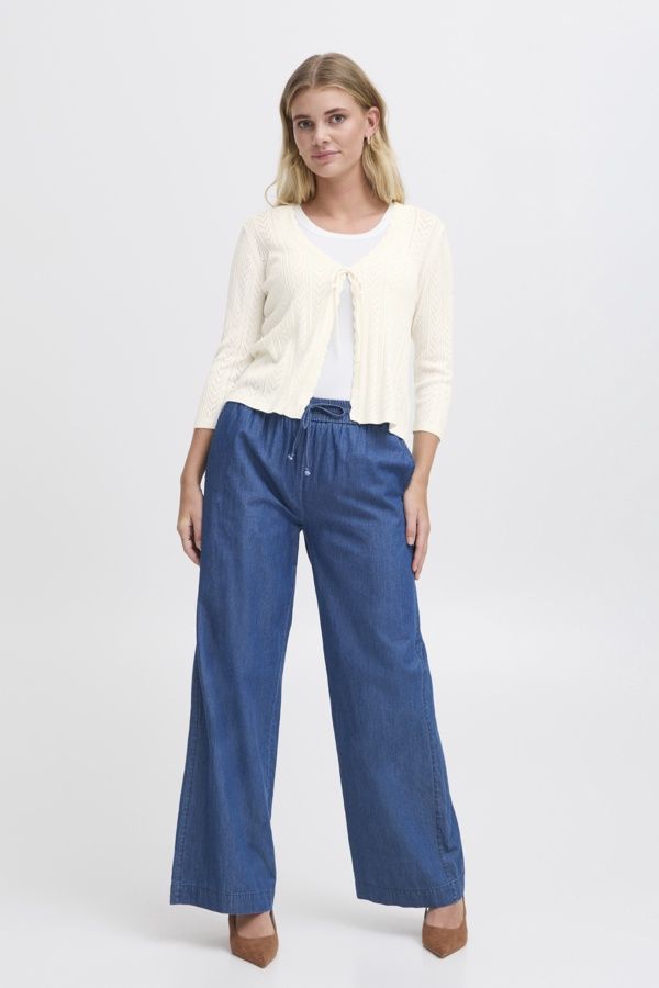 Fransa Cardigan pointelle avec boucle offwhite 20615618