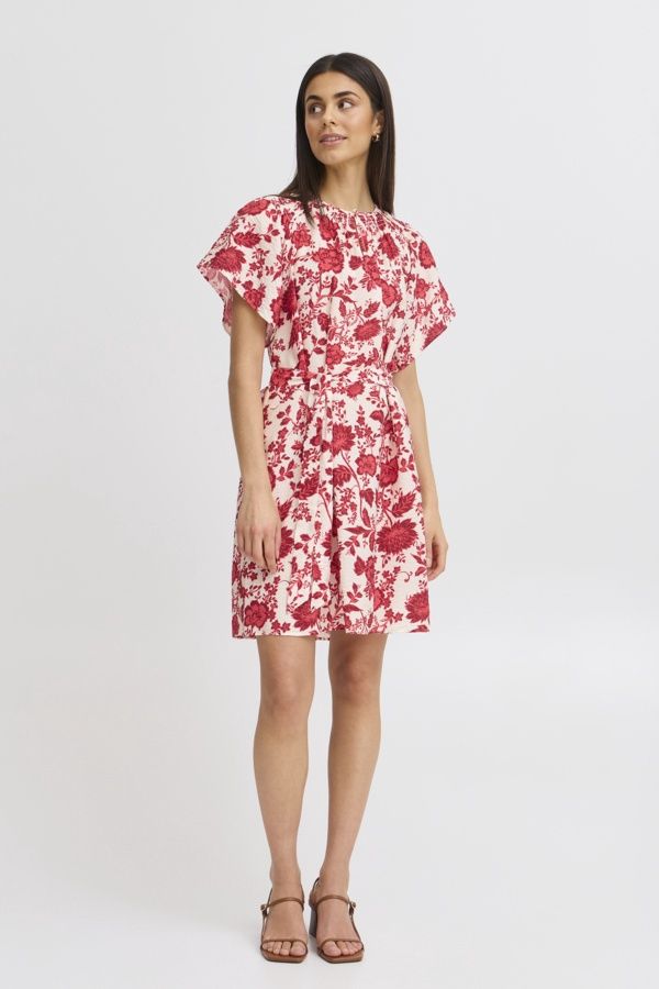 Fransa Robe manches courtes imprimé floral rouge 20615433