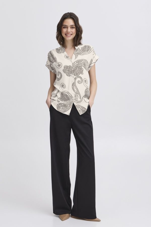Fransa Blouse crème motif paisley noir 20615799