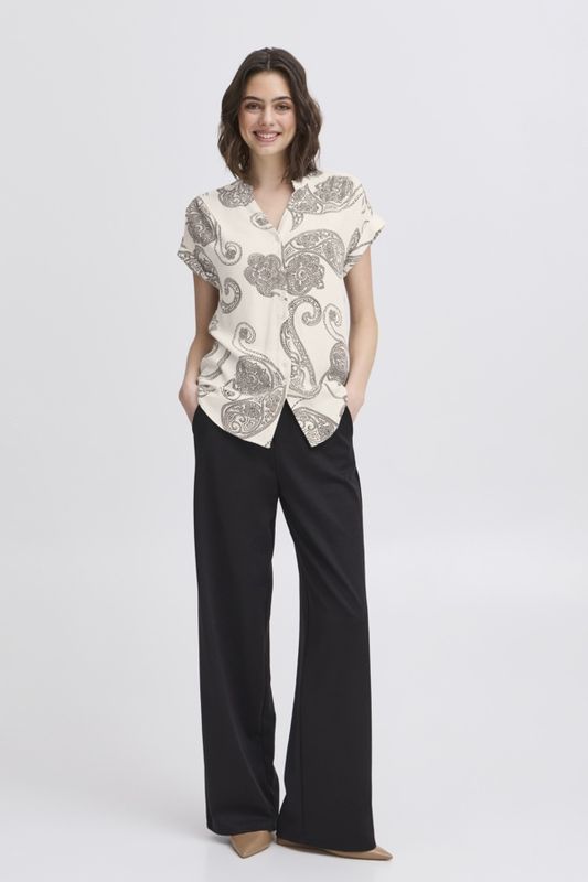 Fransa Blouse crème motif paisley noir 20615799
