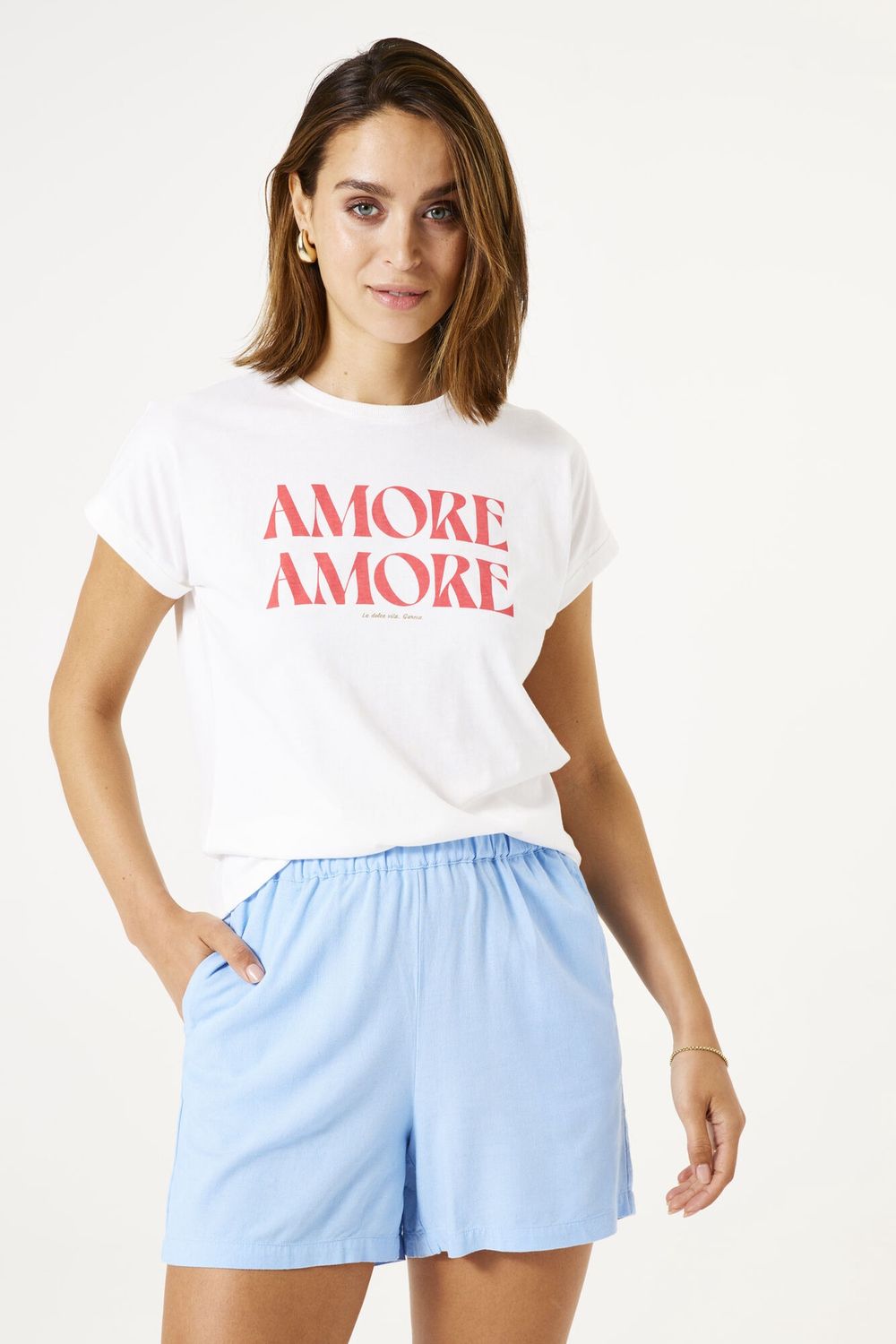 Garcia T-Shirt manches courtes AMORE AMORE offwhite E50201