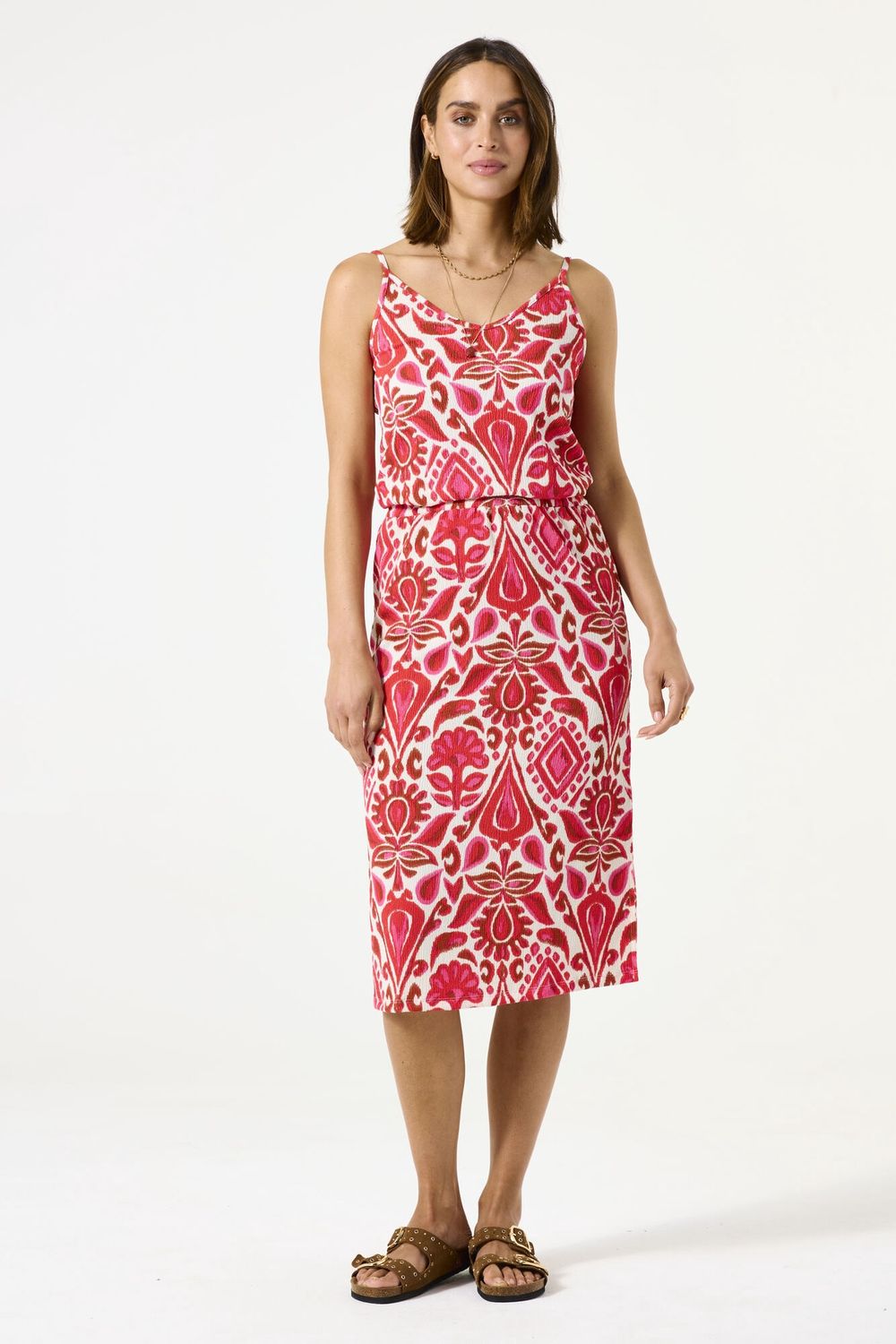 Garcia Jupe midi taille élastique motifs Ruby red E50323