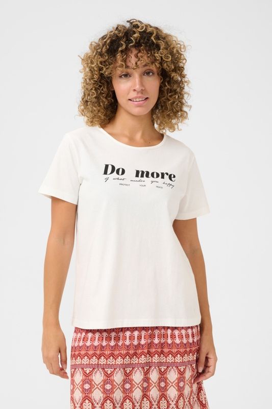 Cream T-Shirt manches courtes offwhite écritures noires Do More 10613806